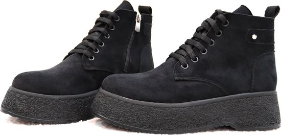 Efrin Bottes à lacets avec semelle plateforme - Zwart