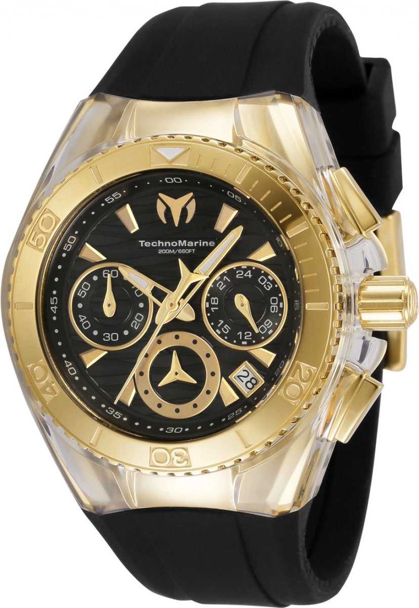 TechnoMarine Cruise TM-120036 Dames Horloge - Waterdicht - Analoog - Quartz Uurwerk - Roestvrij Staal met zwarte Wijzerplaat - 40mm