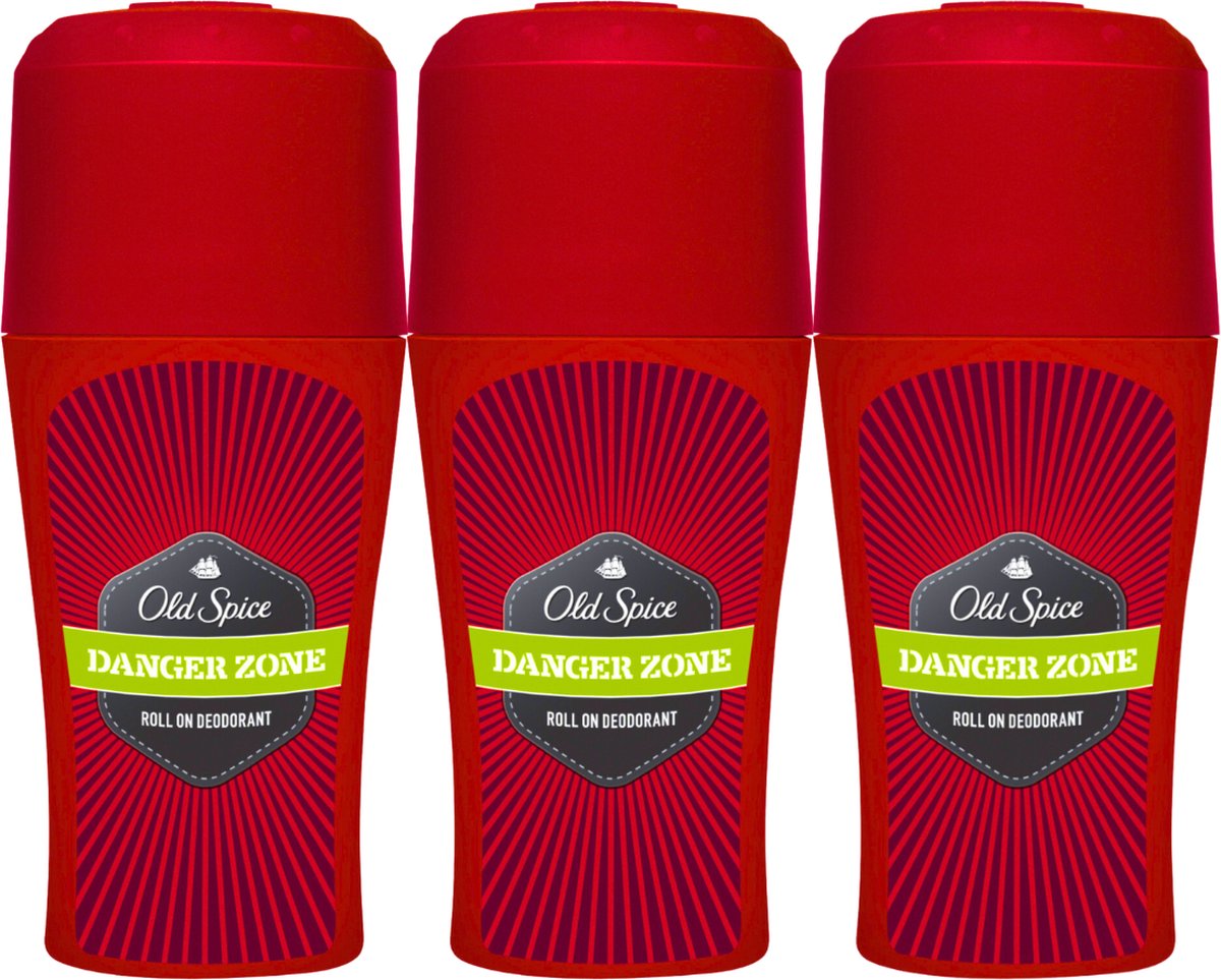 Goedkoopste Old Spice Danger Zone Roll on Deodorant - 3 x 50ml - Deodorant Man - Deodorants - Deodorant Roller - Deodorant Stick - Deodorants - Deodorant Man Voordeelverpakking