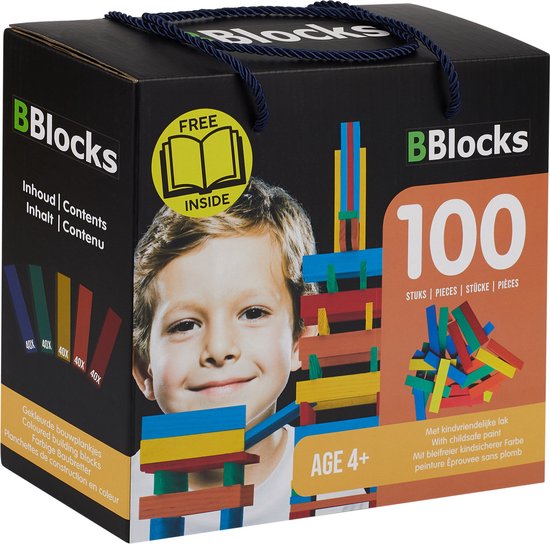 BBlocks bouwplankjes kleur, 100 stuks
