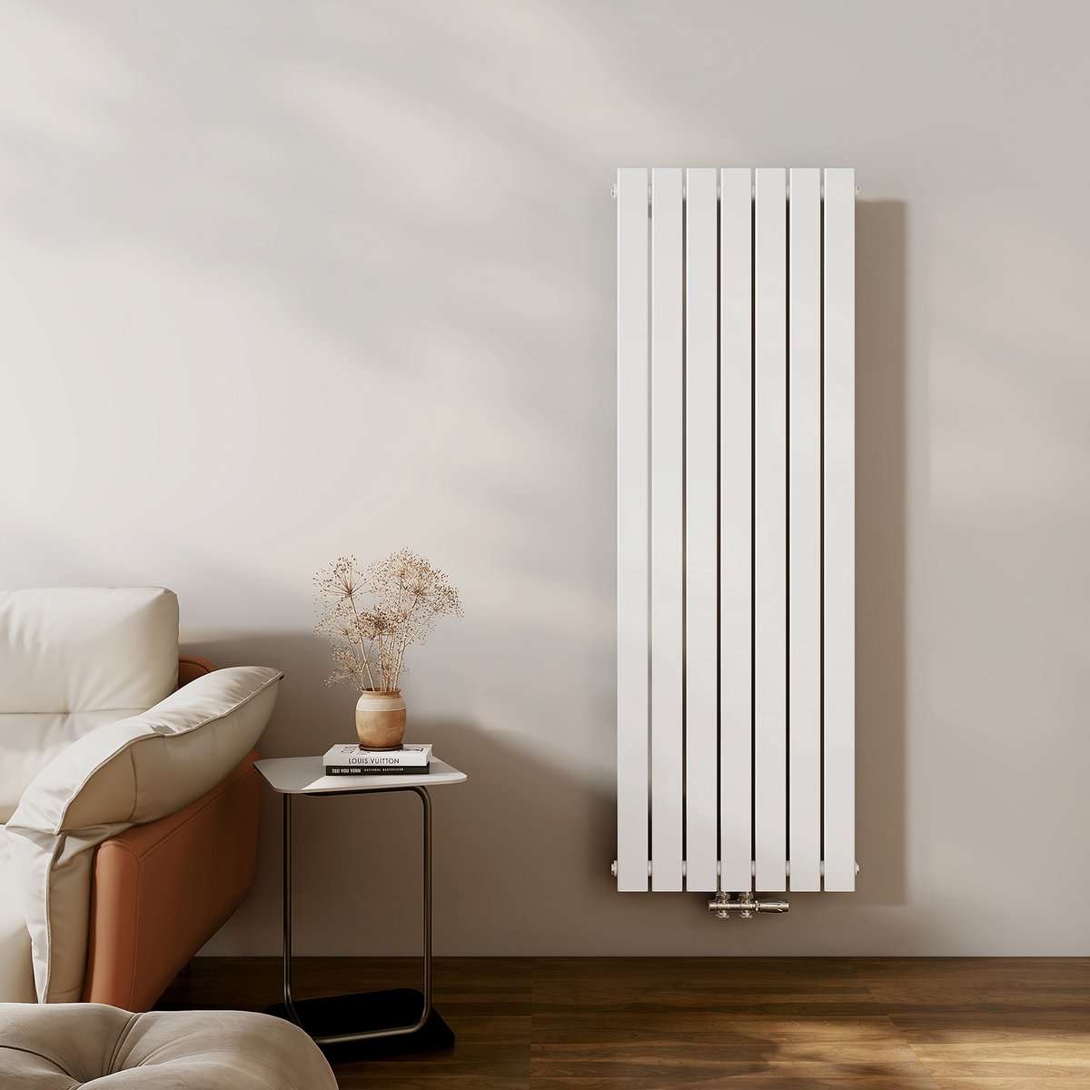 EMKE Radiator - Plat Design - Glanzend Wit - 160x54 cm - 991 W - Kolomradiator Vertical - Verwarming voor Alle Ruimtes