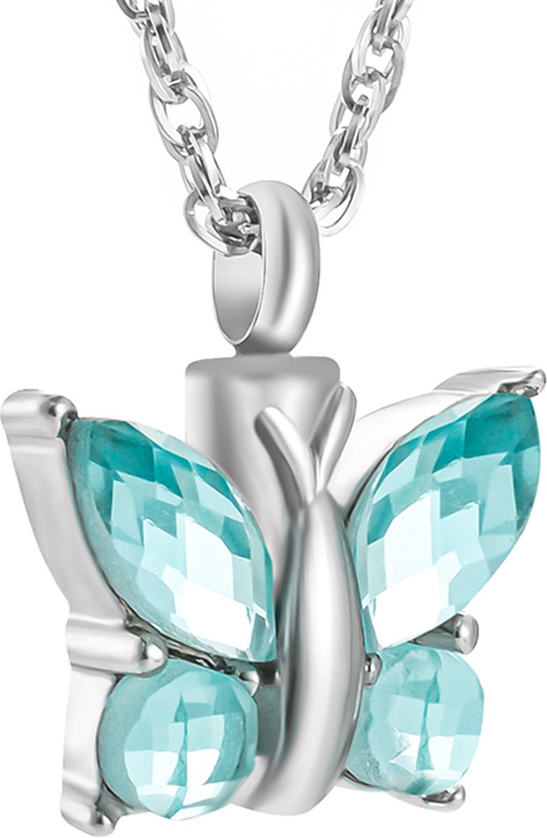 Assieraad Vlinder Turquoise Met Ketting