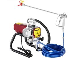 EML STORE Muurverfspuit - Verfspuit - Verfspuitmachine - Professioneel spuitpistool - 2,2 l/min voor plafondvloer muur spuiten - Rood
