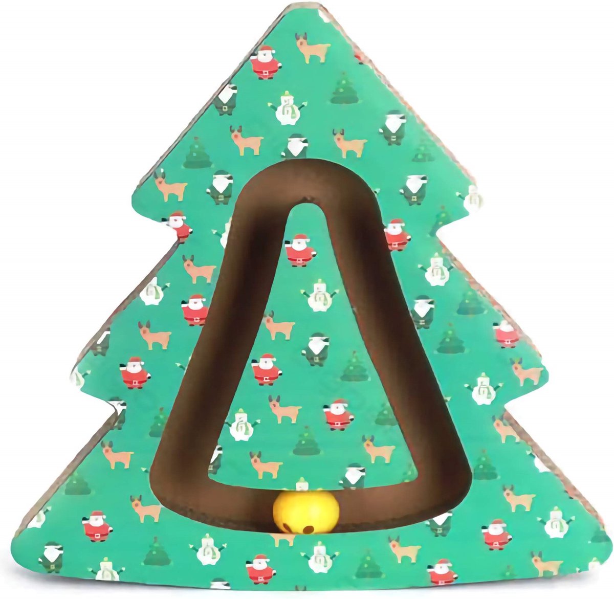 Nobleza Kattenspeelgoed - Katten krabkarton - Katten kerstcadeau - Karton kattenspeeltje met kattenkruid - Kerstboom kattenkarton