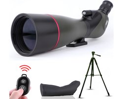 Zoomble® Spotting Scope 20-60x80 met Statief - Met Draagtas, Telefoonhouder & Afstandsbediening - Incl. E-book - 80 mm Lens - Tot 60x Zoom - Voor Vogelspotten, Natuur, Outdoor & Jagen – Monoculair Verrekijker - Statief - Monokijker