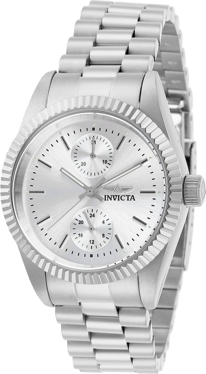 Invicta Specialty 29437 Dames Horloge - Waterdicht - Analoog - Quartz Uurwerk - Roestvrij Staal met zilveren Wijzerplaat - 36mm