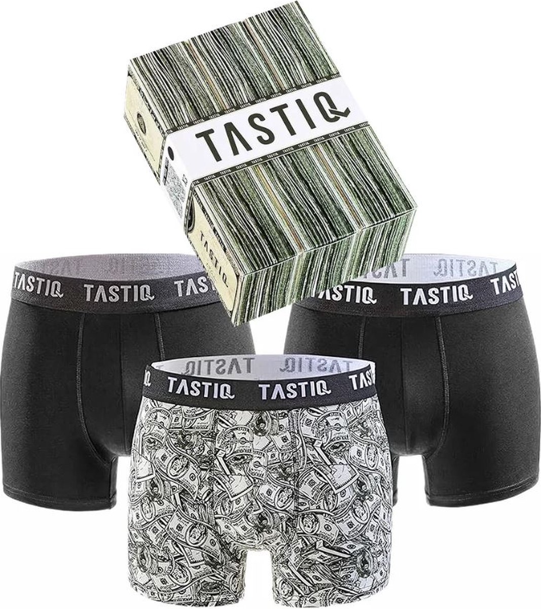 TASTIQ Dollar - Boxershort Heren - 3 Stuks - Maat XL - Katoen - Comfort & Kwaliteit - Cadeau Giftbox - Onderbroeken Heren - Kerst
