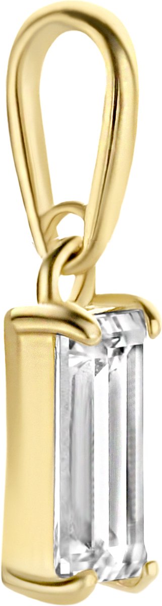New Bling 9NBG-0216 Gouden Hangertje - Dames - Zirkonia - Baguette Geslepen - 6 x 3 mm - 14 Karaat - Goud