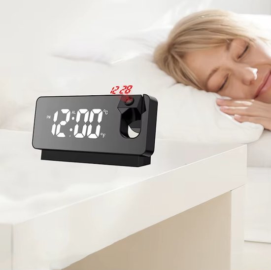 aboveClock Digitale wekker, ochtendwekker, led, digitale klok met datumweergave, temperatuur, 3