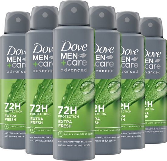 Dove Men+Care Advanced Anti-Transpirant Deodorant Spray - Extra Fresh - 6 x 150 ml - Voordeelverpakking