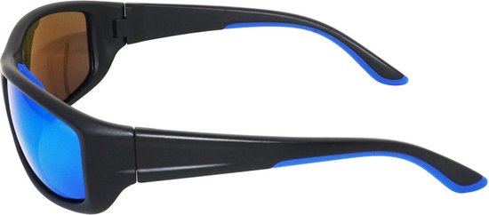 WK Amoy TR-90 Extra Light+Flexible Zonnebril- TAC polarized UV400 lens met anti reflectie laag-100% verwering van UVA,UVB,UVC - TR-90 Strong +light+Flexible Frame - Mat zwart montuur met blauwe REVO coating Sportzonnebril van WK Amoy — afbeelding 5