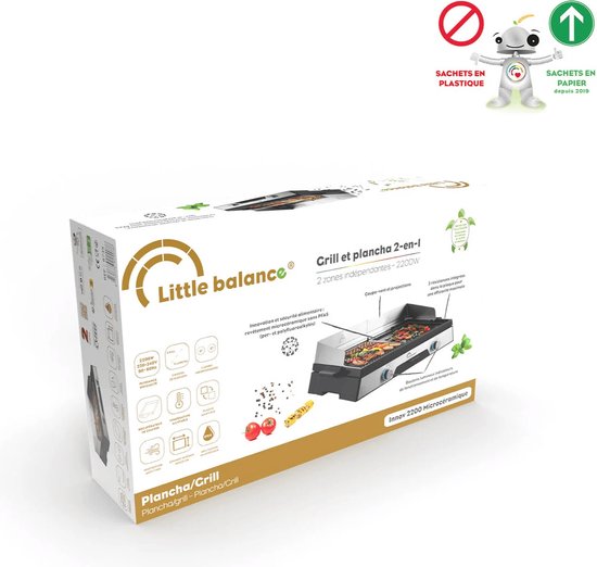 Little Balance 8735 - Elektrische plancha/bakplaat/BBQ - 2200 Watt - 2 onafhankelijke zones - PFAS vrij van KESSER — afbeelding 5