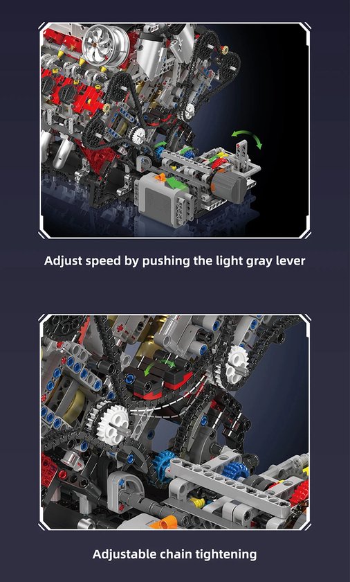 STADREWVY F488 Supercar V8 Engine Model - 2718 Piece Motorized Building Kit