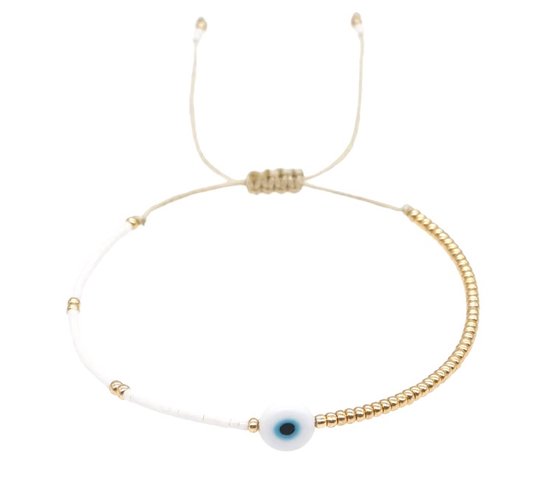 VASSAGO Armband met boze oog voor dames, blauw, verstelbare schakelhanger, roestvrij staal, Turkse beschermsieraden, cadeau voor mannen, eenheidsmaat, roestvrij staal, geen edelsteen