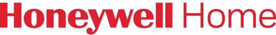 Honeywell Home logo in rood op witte achtergrond.