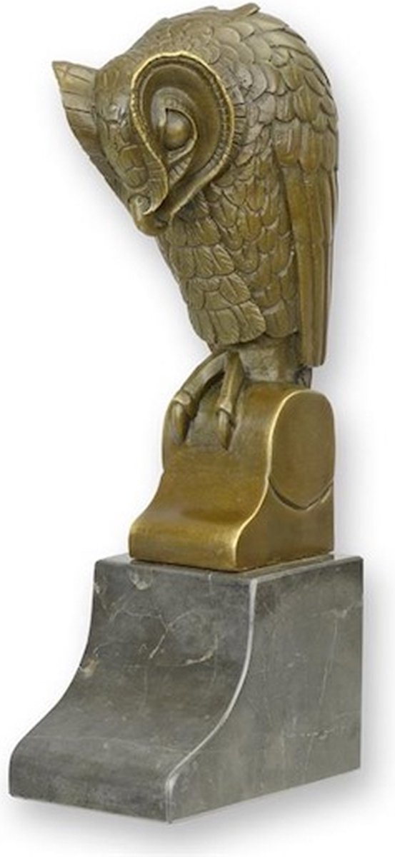 Uil - Bronzen Beeld - Art Deco Brons Beeldje - Kunst Sculptuur - Decoratie - 11x7x25