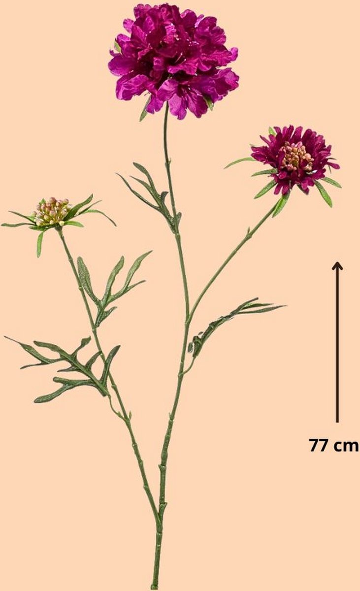 Kunstbloemen - Zijde Bloemen - Nep bloemen Luxe Bloemen - Scabiosa 77 cm - Natuurlijk Bloemen