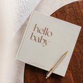Babyshower invulboek - babyborrel - gastenboek - beige