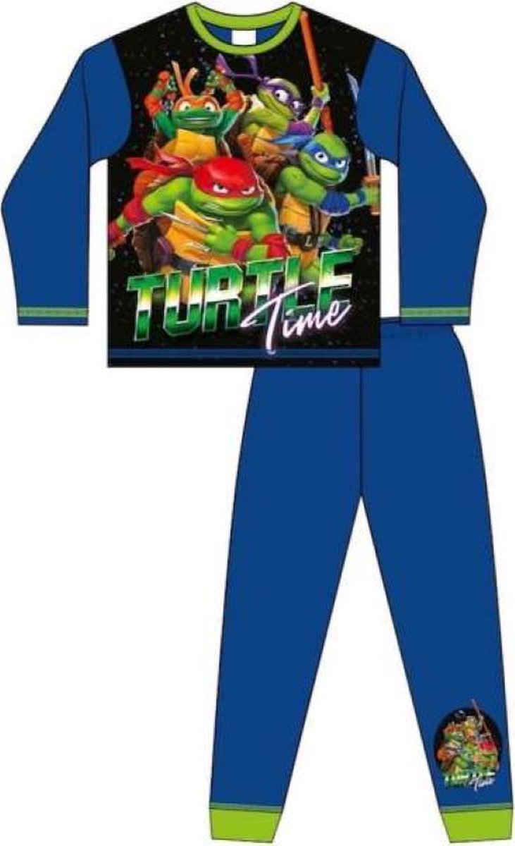 Ninja Turtles - Pyjama - Maat 110/116 - Blauw - Teenage Mutant "Turtle Time" - Kinderpyjama - Katoen