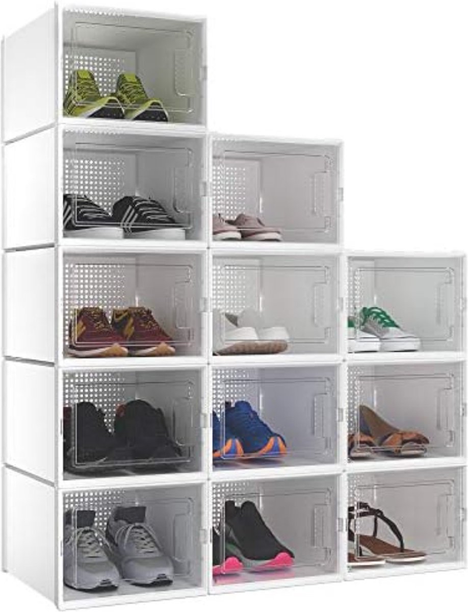 Solacis Schoenen Opbergsysteem - Schoenen Organizer - Schoenenbox - Schoenen Opbergen - Must Have In Huis! Wit