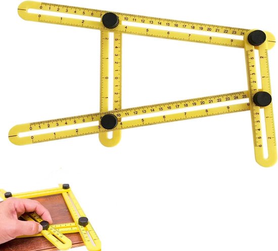 Professionele 4-in-1 boorpositioneringsliniaal, 35 cm multifunctionele
