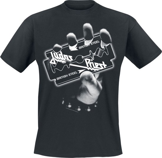 Judas Priest British Steel Hand White Heren T-shirt - zwart - 4XL
