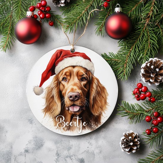 Kerstboom hanger Ierse setter met naam