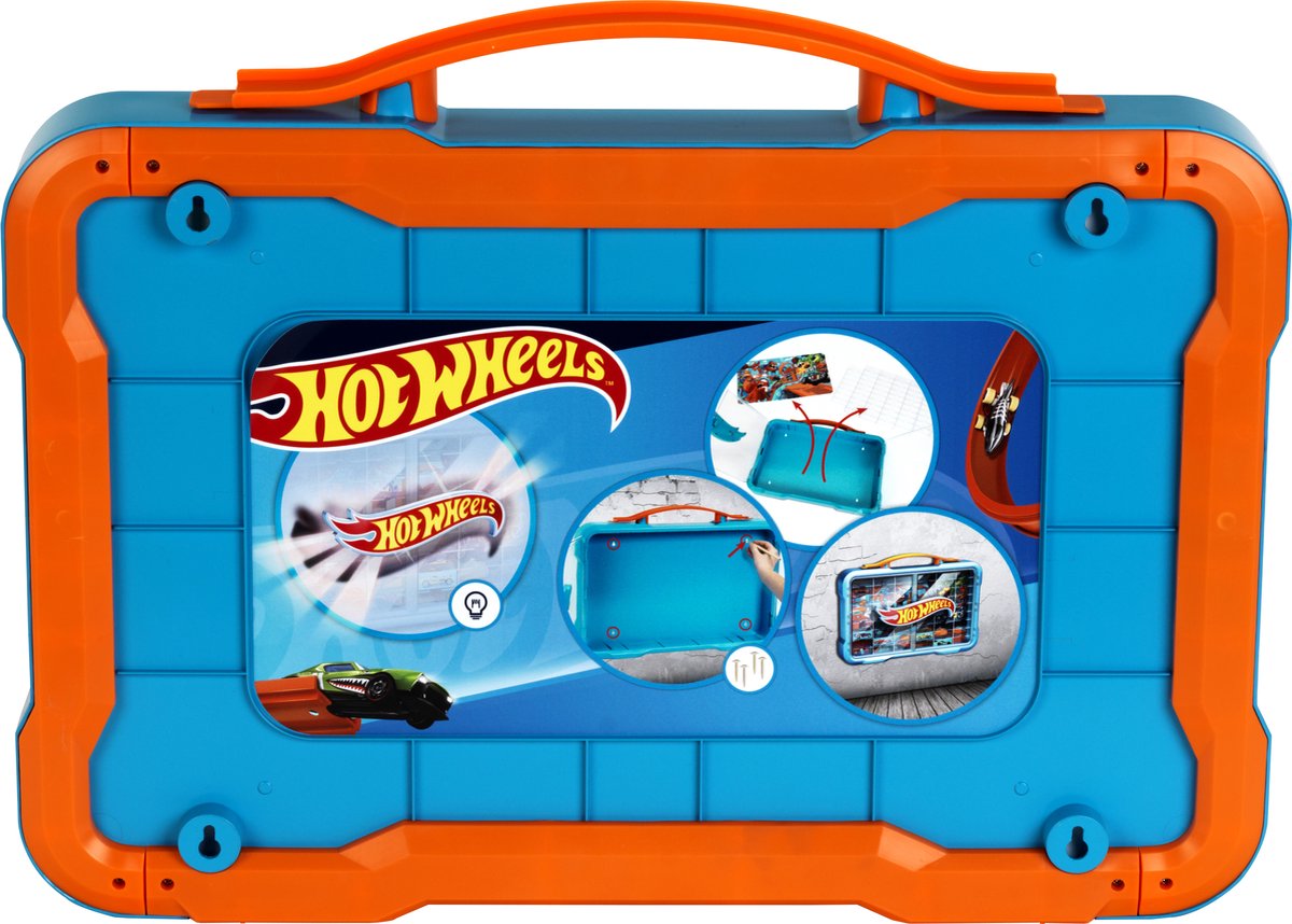 Klein Toys Hot Wheels - verzamelkoffer - vitrine - geschikt voor 54 auto's - blauw oranje — afbeelding 6