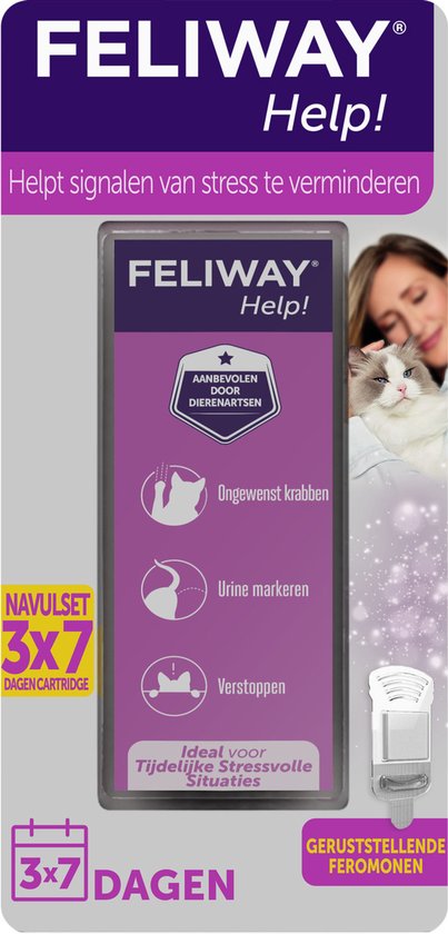 Feliway Help! Navulling 3x 48 ml - 3x 7 dagen - Kat - Tijdelijke spannende situaties voor je kat