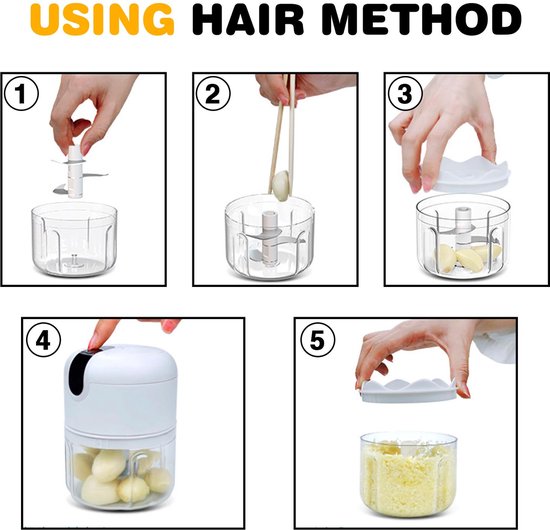 Elektrische Uiensnijder 400 Ml - USB Oplaadbaar, Multifunctionele Hakmolen Voor Groenten, Noten En Vlees