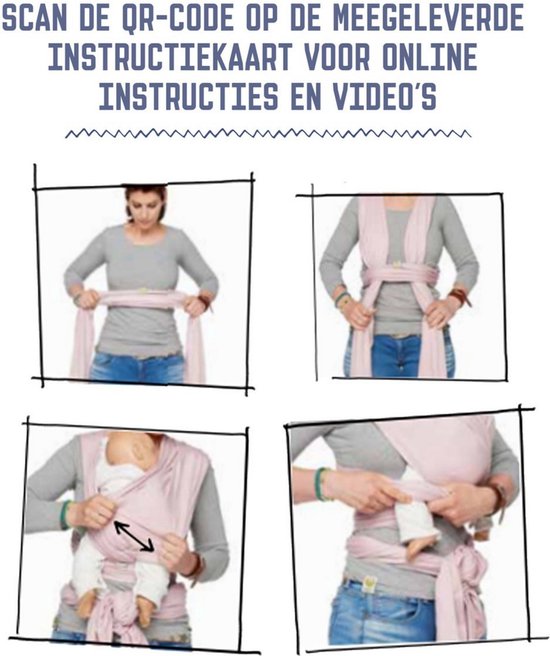 ByKay Stretchy Deluxe - rekbare draagdoek newborn - ergonomisch - tot 18kg - 100% biologisch katoen - Minty Grey - maat M