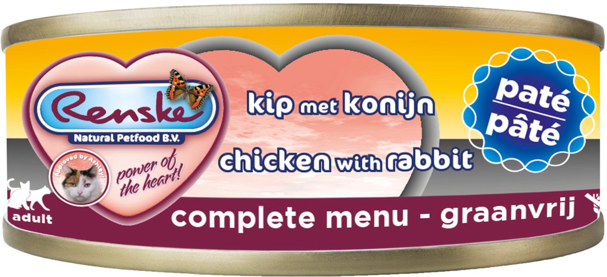 Renske Renske Kat Adult Verse Kip/Konijn - Kattenvoer - 24 x 70 g