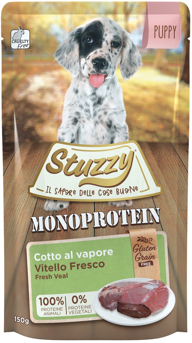 Stuzzy Dog Grain Free Monoprotein kalf nat puppyvoer (150 g) 12 x 150 g