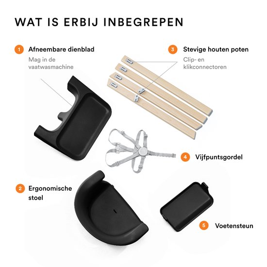 Stokke® Clikk™ Kinderstoel - Black Natural van Stokke — afbeelding 4