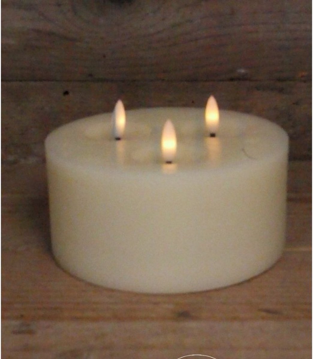 3 pits creme led kaars, Led kaars , 3 pits kaars, kaars, Countryfield kaars