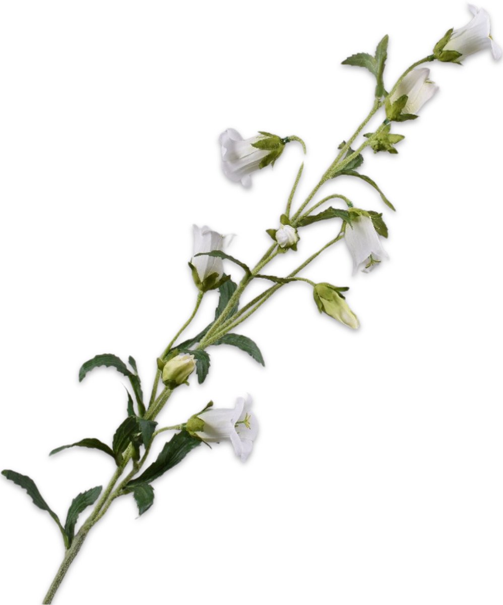 Silk-ka Kunstbloem-Zijden Bloemen Campanula Tak Wit 88 cm
