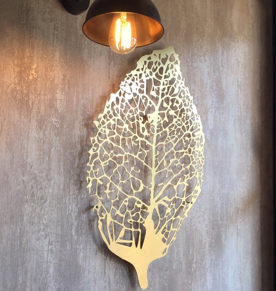 Décoration murale- Décoration murale-Feuille-Décoration murale en métal- Set de 3-Facile à accrocher