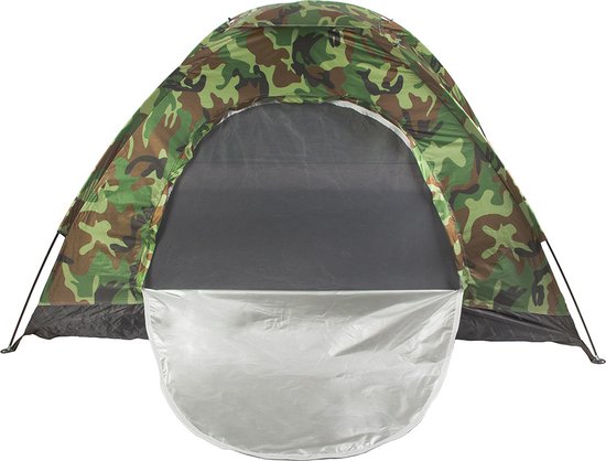 Camouflage Tent 2 Personen met Muggennet - Handige Opbergtas - Ideaal voor Hiking Kamperen Vissen Festival Survival- Visserstent - Camping — afbeelding 4