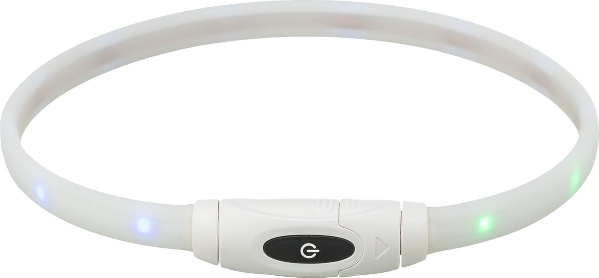 Trixie Flitslichtring USB siliconen XS-XL:65cm/16mm, multicolour hond