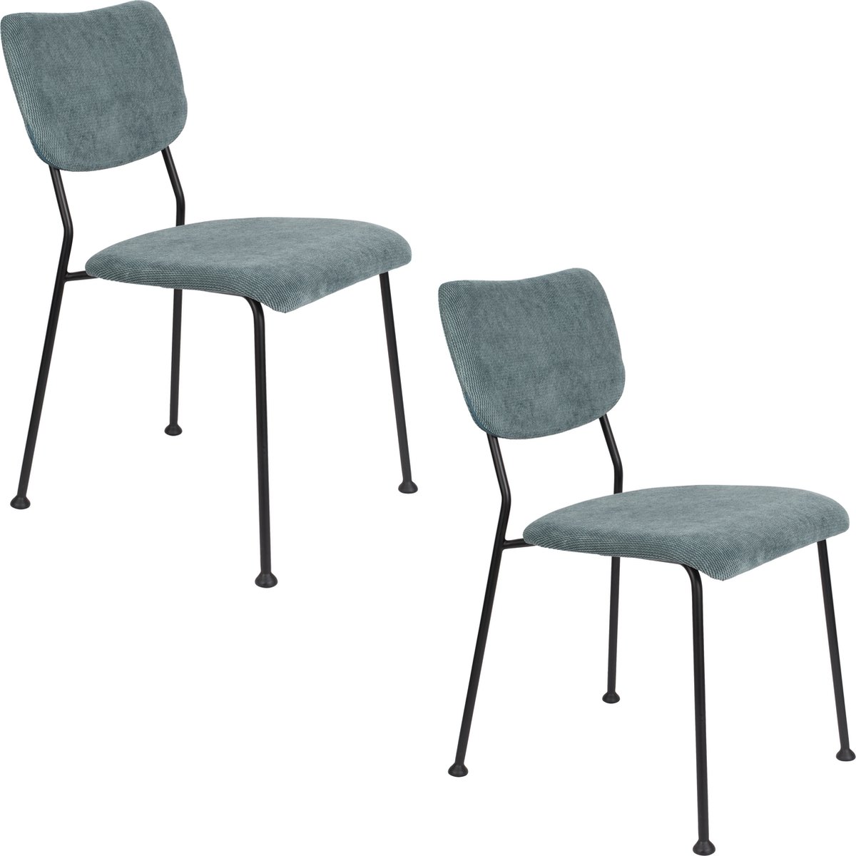 Benson Eetkamerstoelen Grijs/Blauw - Set van 2