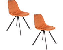 Dutchbone Franky Stoel Oranje - Set van 2