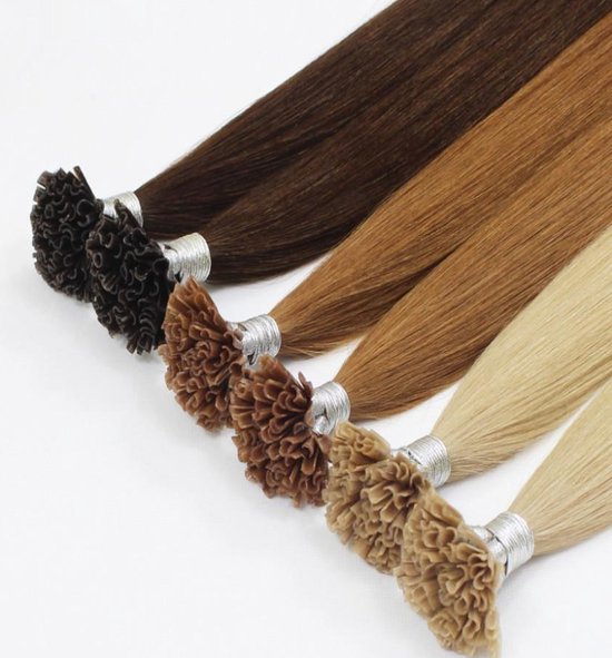 LUXEXTEND Keratine Haar Extensions #P16/60A | U Tip | 60 CM | 25 Stuks | 25 gram | Human Hair | Remy Sorted & Double Drawn | Extensions Bruin | Echt Haar | Haarstuk | Wax Extensions | Haarverlenging