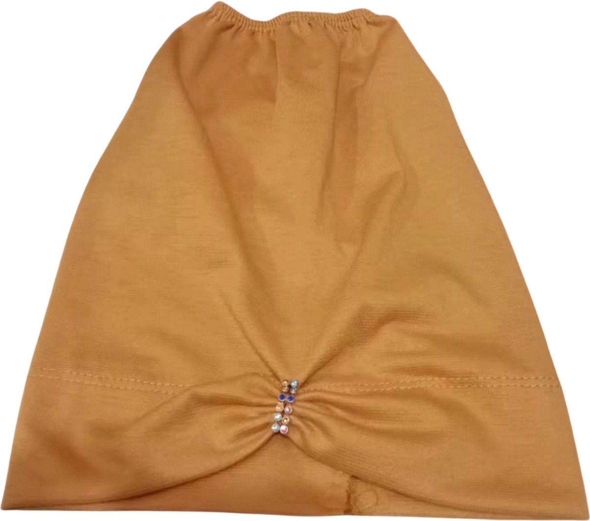 Ibramani – Jannita Pailletten Inner Hijab – Muts – Hoofddeksel - Hoofddoek - Tulband – Haarband – Tulband Cap – Head wrap - Damesmutsen – Hoofdwear - Ramadan - Ied ul Fitr - Suikerfeest – Mustard