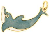 Behave® Hanger dolfijn blauw groen emaille 4 cm