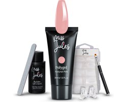 Miss Jules® Polygel Kit - 30 ml Natural Pink - Polygel Nagels Starterspakket – Polygel Set Incl. Instructievideo (NL) – Polygel Starters Kit
