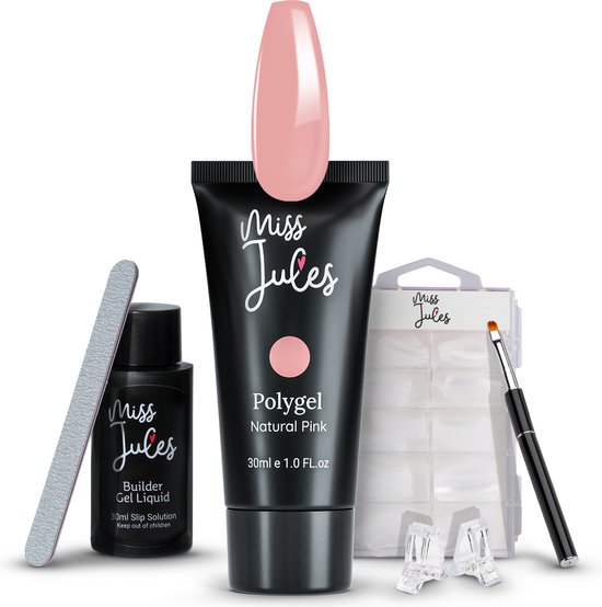 Miss Jules® Polygel Kit - 30 ml Natural Pink - Polygel Nagels Starterspakket – Polygel Set Incl. Instructievideo (NL) – Polygel Starters Kit
