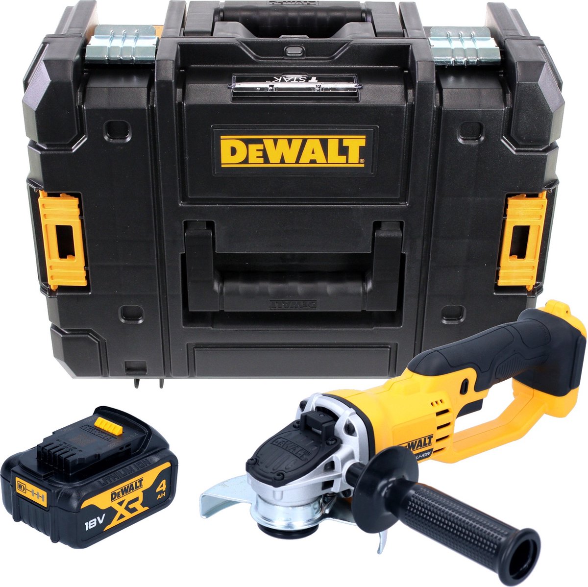 Meuleuse D'angle Sans Fil 125 Mm – Compatible Batteries Dewalt 18V/20V – Moteur Sans Balais, 3 Vitesses (max 10 000 Tr/min) – Livrée Avec Accessoires