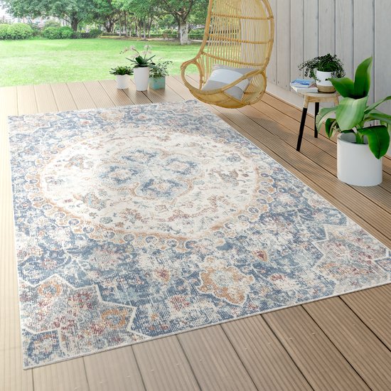 Paco Home Buiten Vloerkleed Modern Nomadendesign Terrasvloerkleed Weerbestendig Bont, Maat:160x220 cm Paco Home Buiten Vloerkleed Modern Nomadendesign Terrasvloerkleed Weerbestendig Bont, Maat:160x220 cm