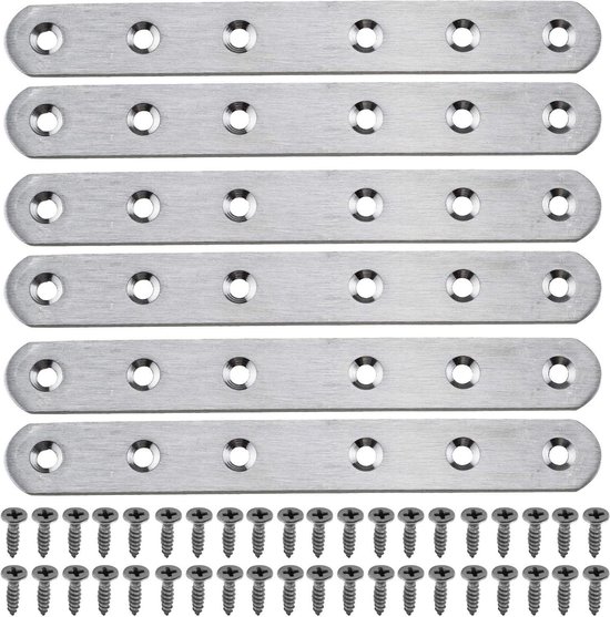 OMIdeas 10 x Platte Verbindingsplaat (140 x 55 x 2) Geperforeerde Platen Staal Verbinding