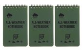 Notitieblok All Weather - Waterbestendig - 3 stuks - 7.6 x 12.7 cm - Waterdicht Notitieboek - Voor Buitenactiviteiten - All-Weather Memo Pads met Topspiraal